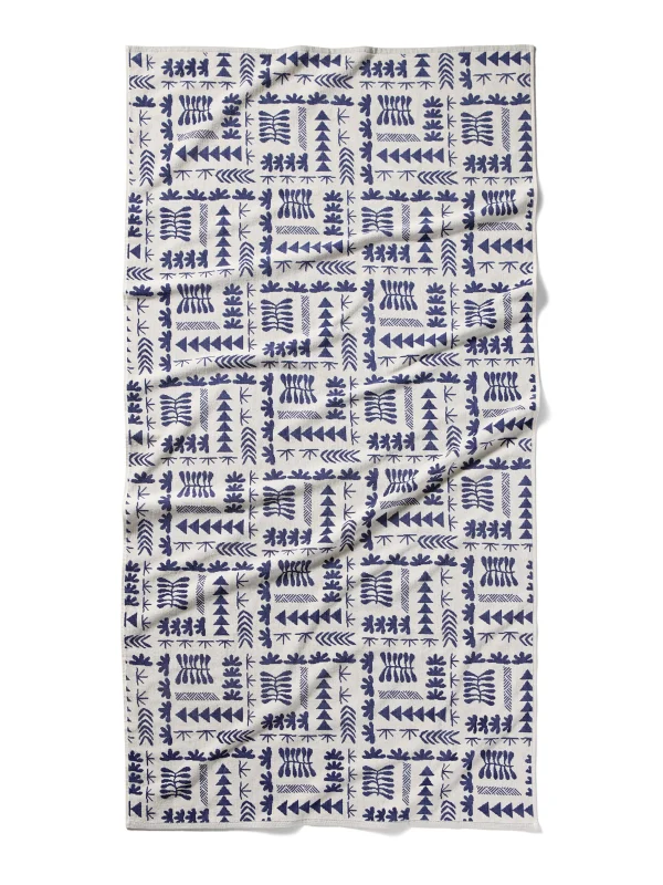 Anna Kahalekulu Beach Towel - Seaside Naupaka Block