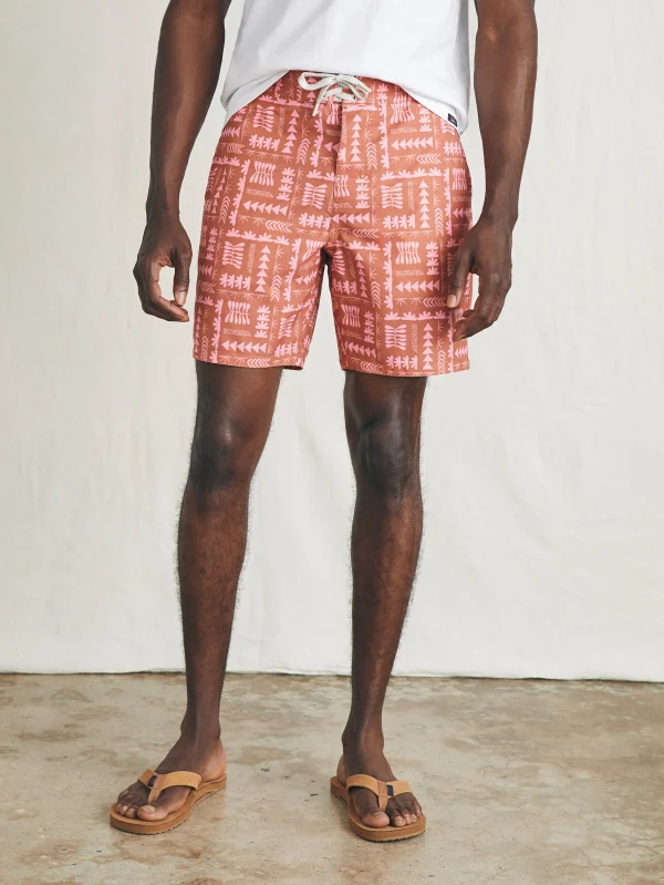 Anna Kahalekulu Sunwashed Boardshort - Red Naupaka