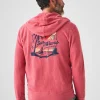 Beach Fleece Zip Hoodie - Venice Red