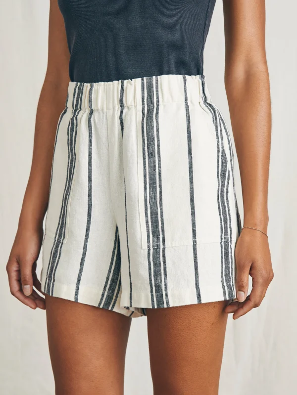 Big Sur Linen Short - Santa Cruz Stripe