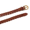 Braided Leather Belt - Brown