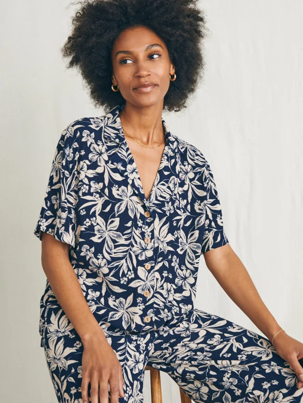 Cabana Camp Shirt - Navy Canopy Floral