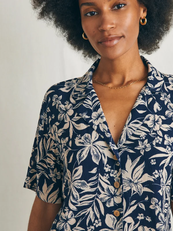 Cabana Camp Shirt - Navy Canopy Floral