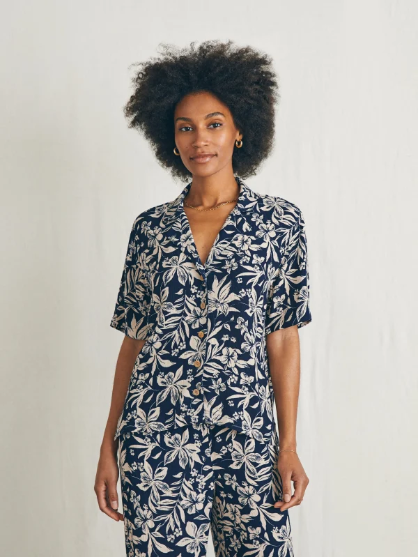 Cabana Camp Shirt - Navy Canopy Floral