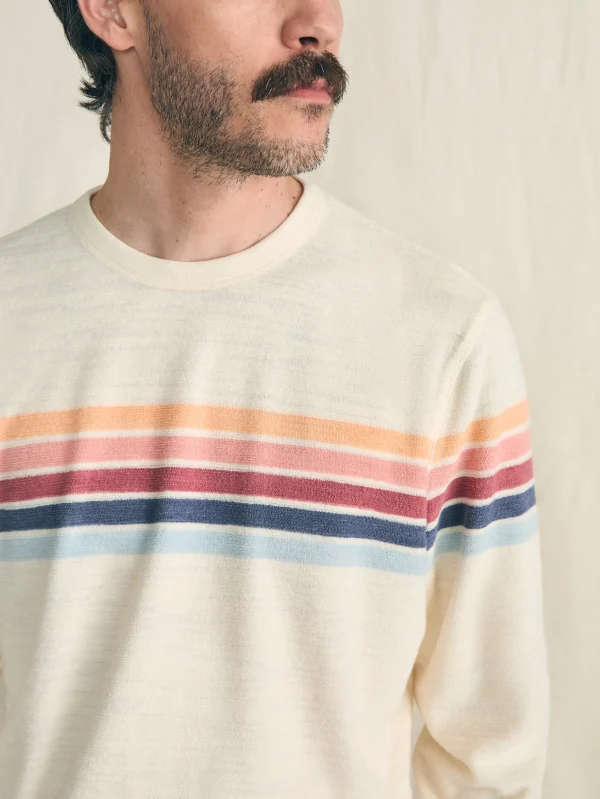 Cabana Towel Terry Crewneck - Seacoast Skyline Stripe