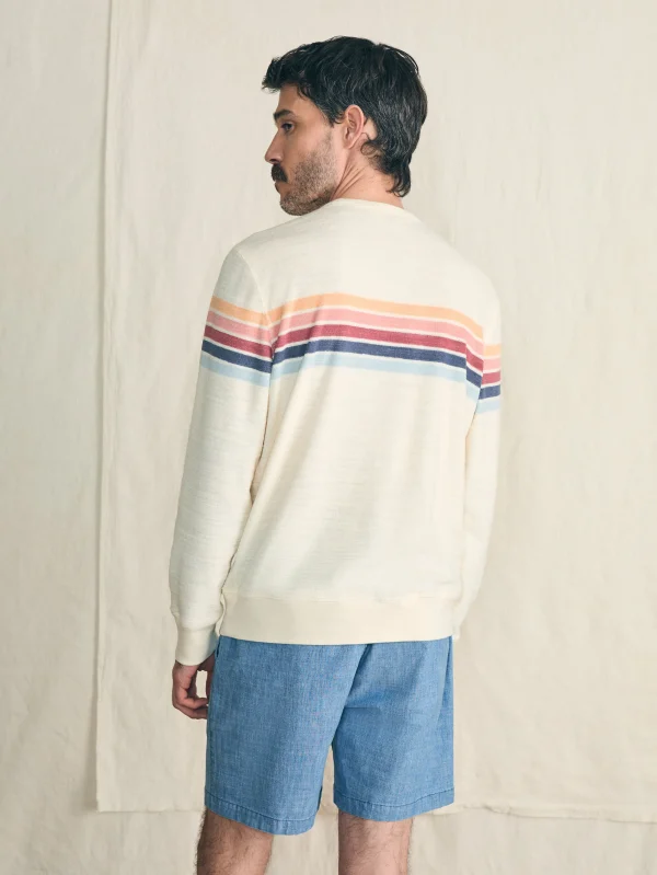 Cabana Towel Terry Crewneck - Seacoast Skyline Stripe