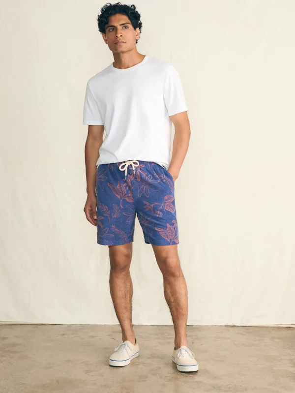 Cabana Towel Terry Sweatshort - Twilight Coral Floral