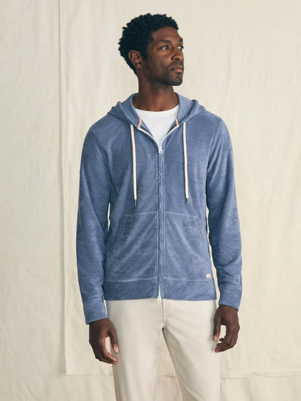 Cabana Towel Terry Zip Hoodie - Stormy Sky