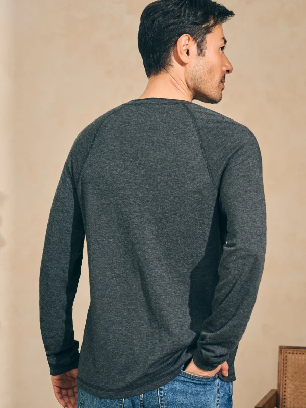 Cloud Cotton Long-Sleeve Henley (Tall) - Charcoal Heather