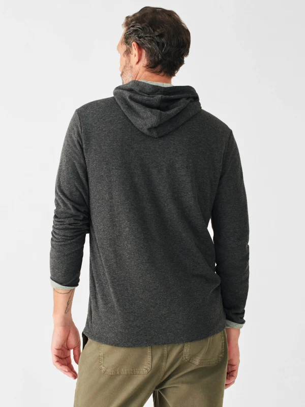 Cloud Cotton Reversible Hoodie - Charcoal Heather Light Grey Heather