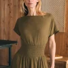 Coast To Coast Midi Dress - Military Olive