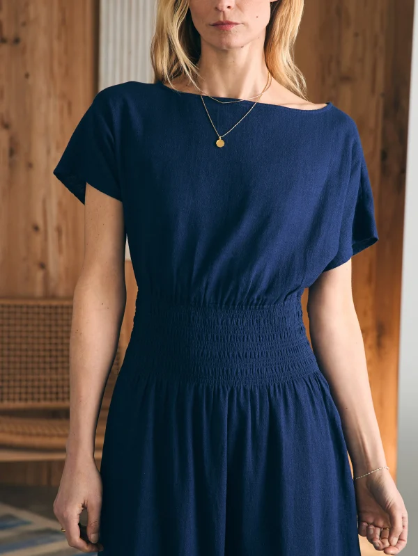 Coast To Coast Midi Dress - Navy