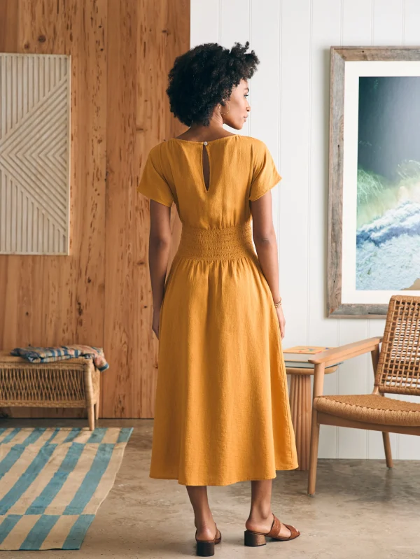 Coast To Coast Midi Dress - Honey Mustard