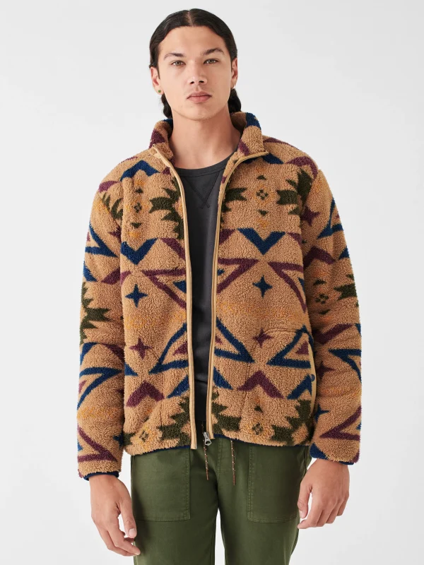 Doug Good Feather High Pile Fleece Full Zip - Desert North Star