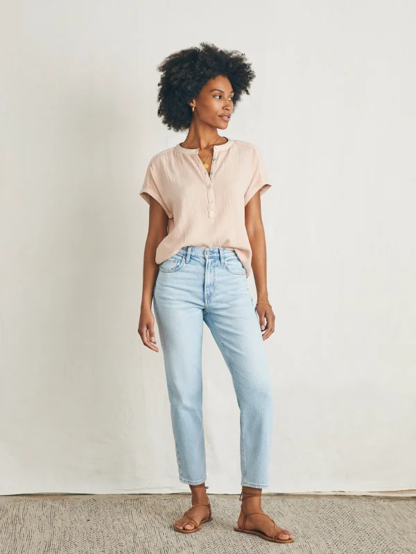 Dream Cotton Gauze Desmond Top - Peach Whip