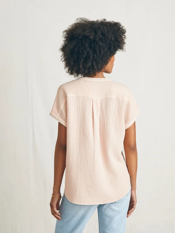 Dream Cotton Gauze Desmond Top - Peach Whip