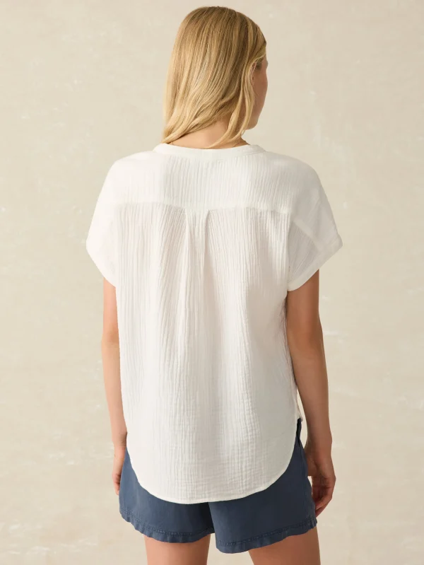 Dream Cotton Gauze Desmond Top - White