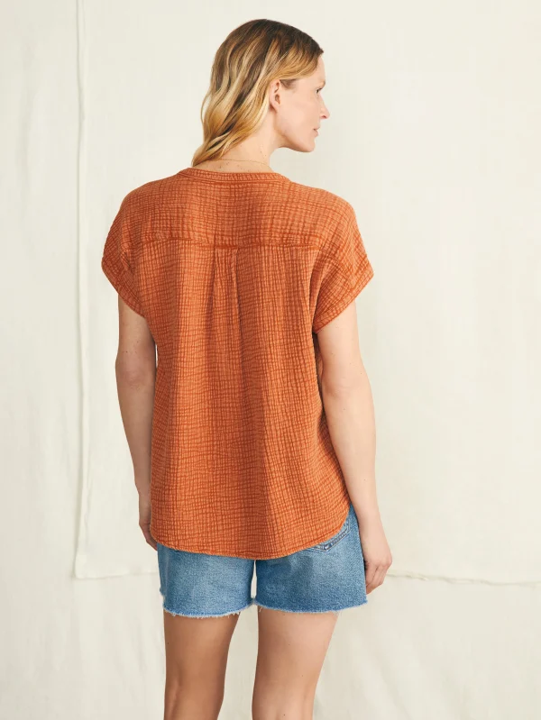 Dream Cotton Gauze Desmond Top - Bombay Brown