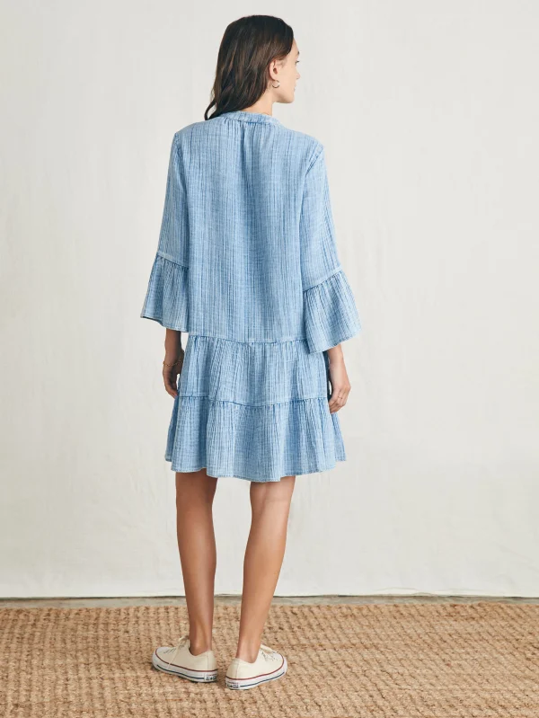 Dream Cotton Gauze Kasey Dress - Light Indigo Wash