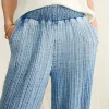 Dream Cotton Gauze Wide Leg Pant - Light Indigo Wash