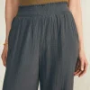 Dream Cotton Gauze Wide Leg Pant - Washed Black