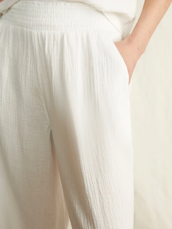 Dream Cotton Gauze Wide Leg Pant - White