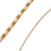 Faherty X Beyond The Sea Mid Seed Bead Necklace - Golden Ochre Stripe