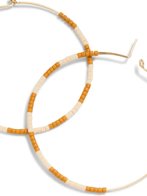 Faherty X Beyond The Sea Hoop Earring - Golden Ochre Stripe