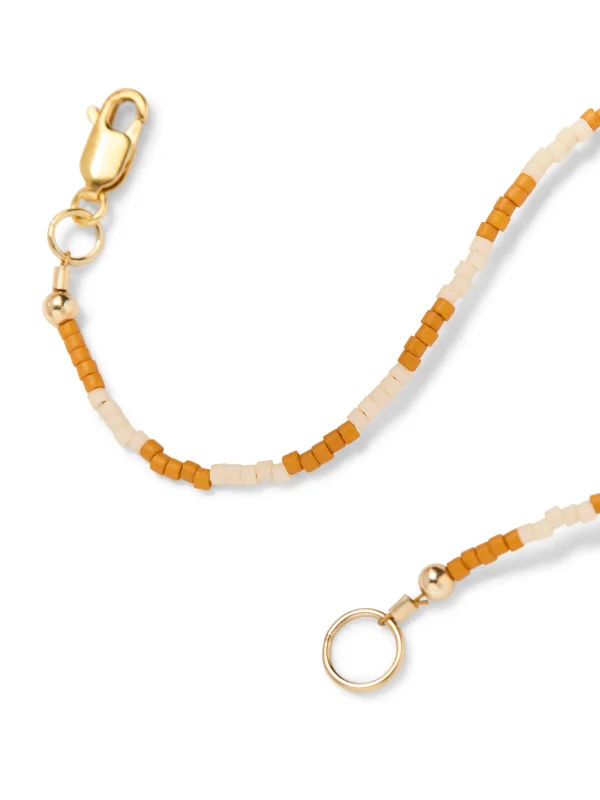 Faherty X Beyond The Sea Seed Bead Bracelet - Golden Ochre Stripe