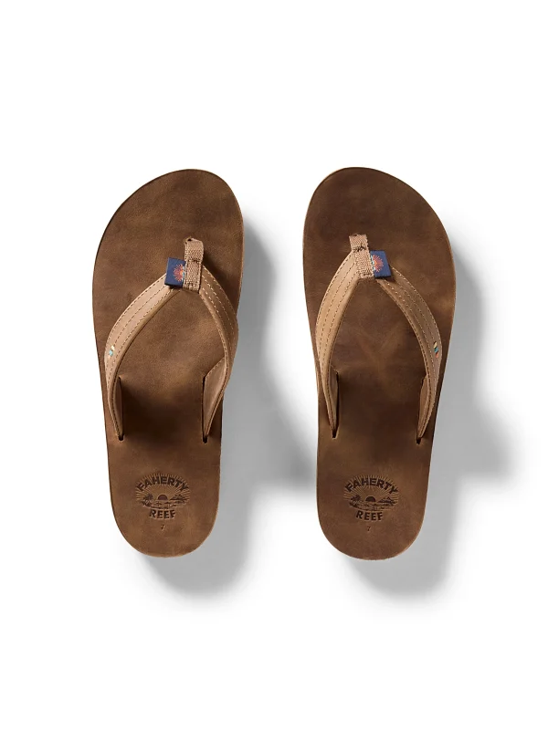 Faherty X REEF Women's Drift Away Flip Flop - Dark Brown