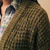 Frost Waffle Cardigan - Olive