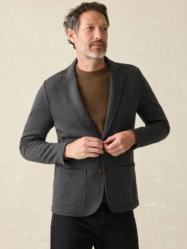 Inlet Knit Blazer - Black Sky Melange