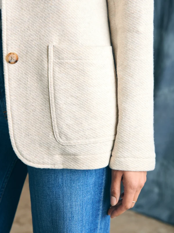 Inlet Knit Blazer - Light Oatmeal Melange