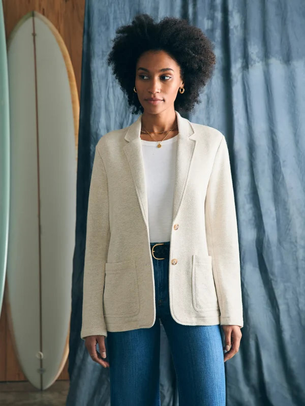 Inlet Knit Blazer - Light Oatmeal Melange