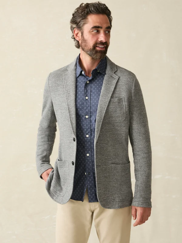 Inlet Knit Blazer - Medium Grey Melange