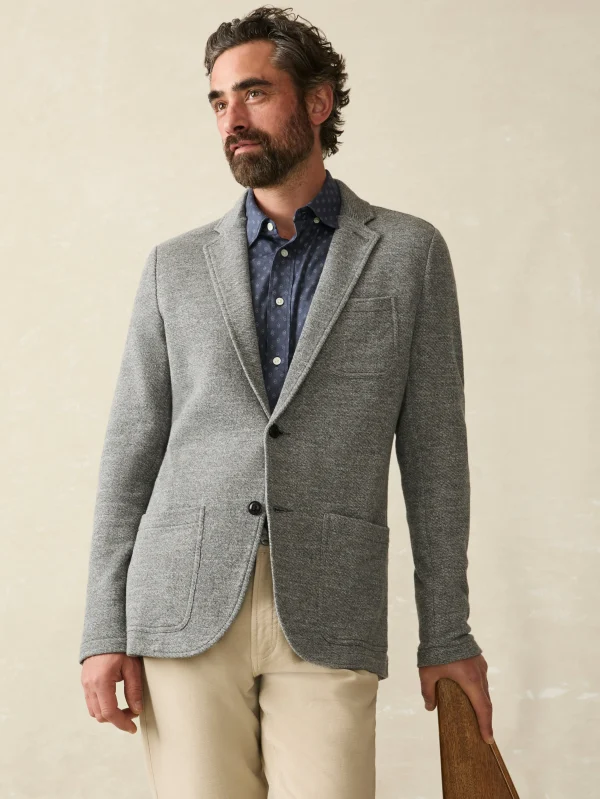 Inlet Knit Blazer - Medium Grey Melange