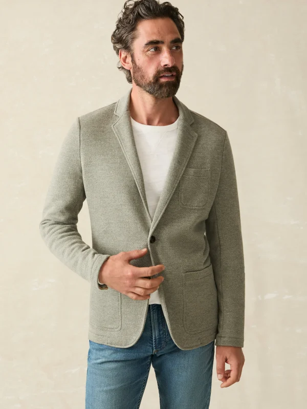 Inlet Knit Blazer - Olive Brush Melange