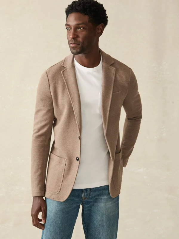 Inlet Knit Blazer - Walnut Melange