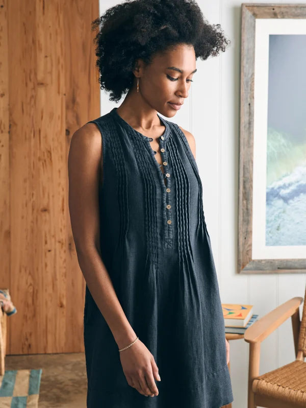 Isha Basketweave Dress - Washed Black