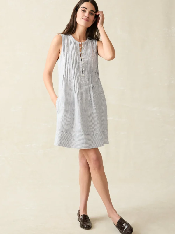 Isha Dress - Blue Mini Stripe