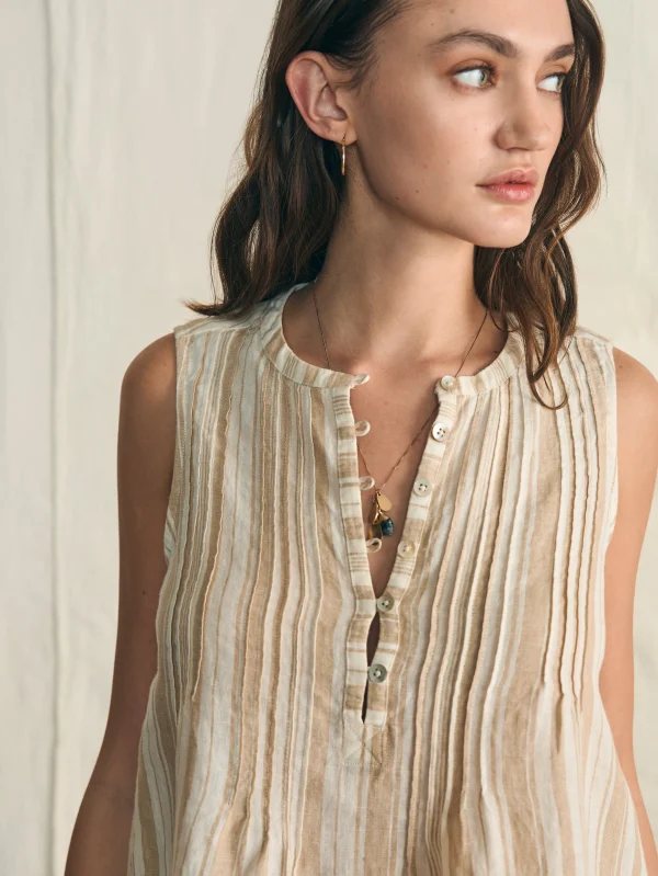 Isha Top - Natural Bombay Stripe