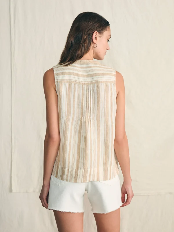 Isha Top - Natural Bombay Stripe