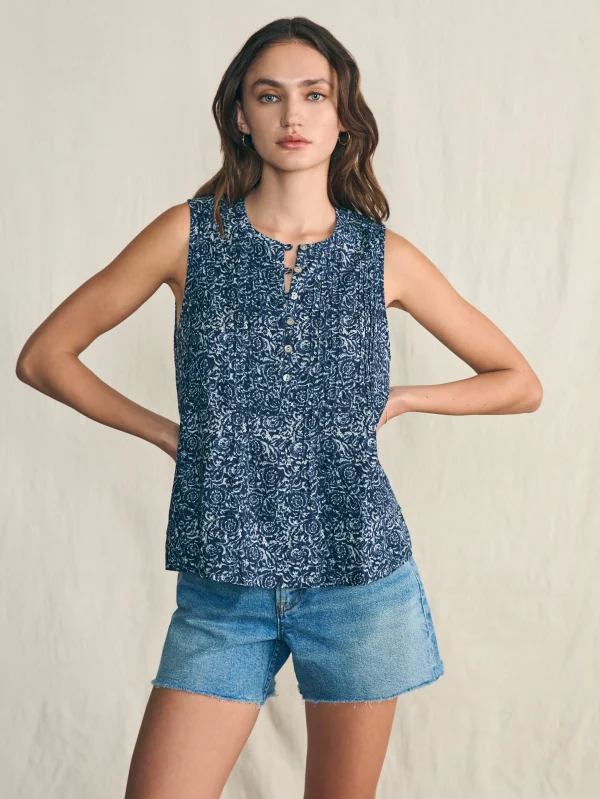 Isha Top - Navy Imma Floral