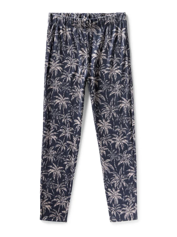 Kids Cloud Cotton Pajama Set - Navy Tropic Trees