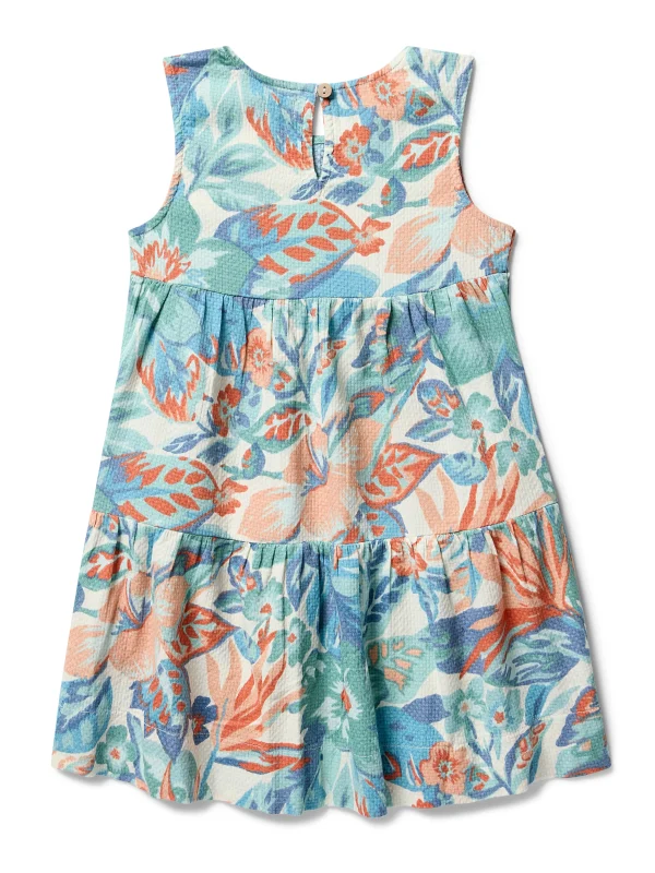 Kids Lanai Seersucker Dress - Paradise Blossom Floral