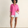 Laguna Linen Relaxed Shirt - Cone Flower