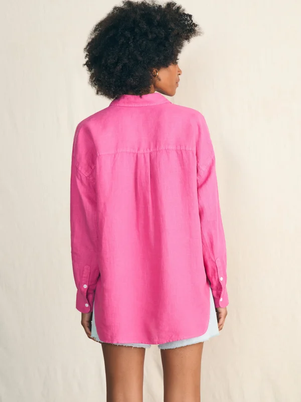 Laguna Linen Relaxed Shirt - Cone Flower