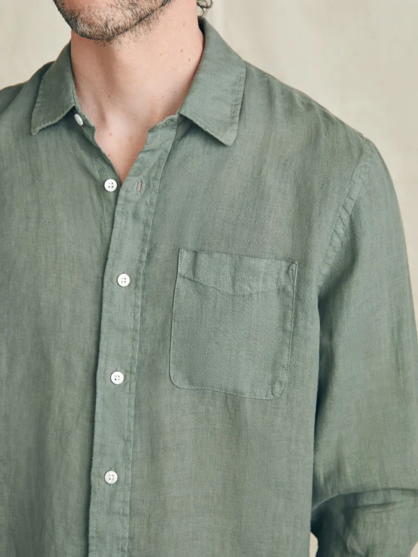 Laguna Linen Shirt - Desert Olive