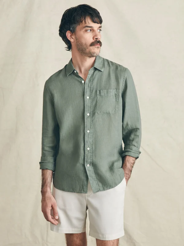 Laguna Linen Shirt - Desert Olive