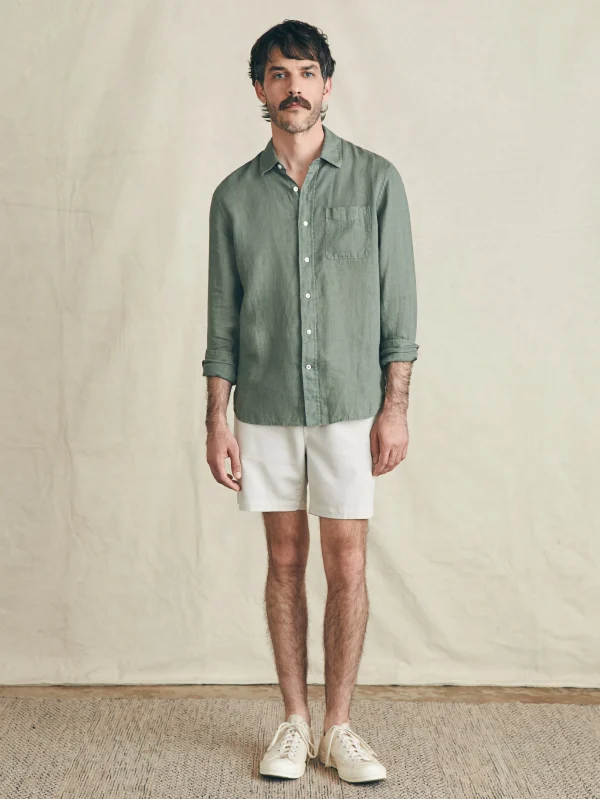 Laguna Linen Shirt - Desert Olive